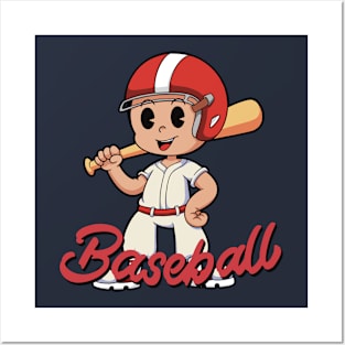 Cute Baseball Boy for Kids Posters and Art